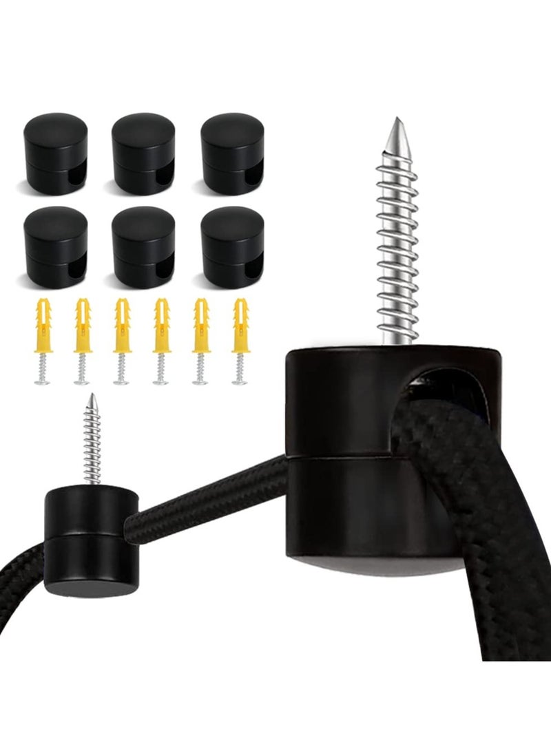 KASTWAVE Swag Hook for Chandelier Ceiling Lights Cable, 6 Pack Metal Swag Hooks for Ceiling Hanging Lights, Pendant Light Hook for Ceiling Lamp, Black Ceiling Hooks - Image 1