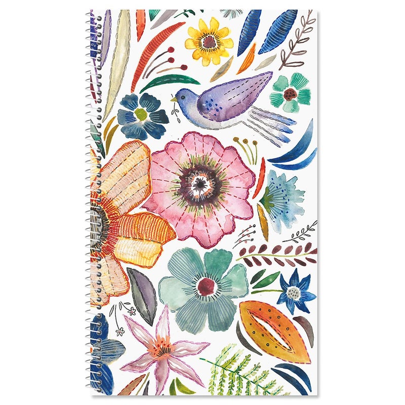 Current Embroidered Florals Password & PIN Keeper Book, 94 Pages, 5â€ x 8.5â€ Size Spiral Bound, Soft Cover Internet Organizer for Offline Website, Login, & Username Storage