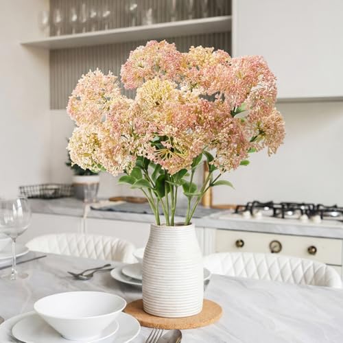 Maysing 4 Pcs Artificial Flowers for Decoration, 23 Inch Faux Berry Stems Faux Skimmia Spray with Leaves Fake Flowers for Vase Home Table Floral Arrangement Wedding Decor(Pink,Classic) - Image 5