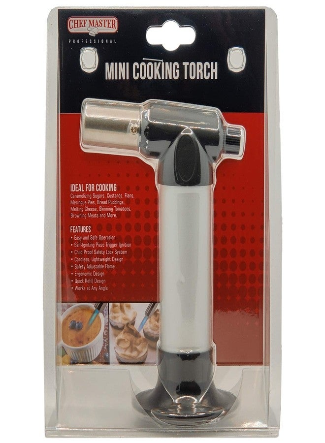 Chef-Master Chef Master Mini Cooking Torch, Food Torch Lighter for Cooking, Butane Kitchen Lighter with Self-Igniting Peizo Trigger, Adjustable Flame for Restaurants for Desserts, Steaks, Creme Brulee, BBQ -90269 - Image 1