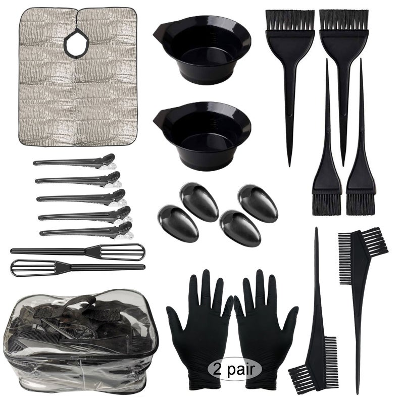 Hairdressing Tools Disposable Hair Color Shawl Hair Coloring Set Salon Tools Hair Color Brush Hair Color Comb Hair Clip Stirring Stick Ear Cover Shawl - Image 1