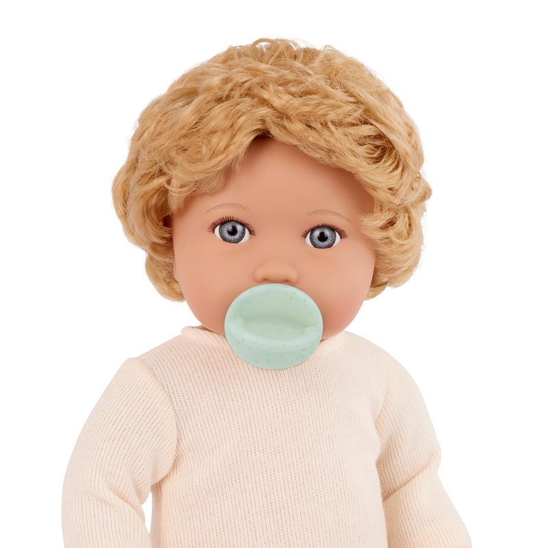 Lullababy - 14-Inch Realistic Baby Doll - Wavy Light-Blonde Hair  Blue Eyes & Soft Body - Pink Sweater Outfit & Pacifier  Pretend Play  Toys For Kids Ages 2 Years Old & Up - Image 2