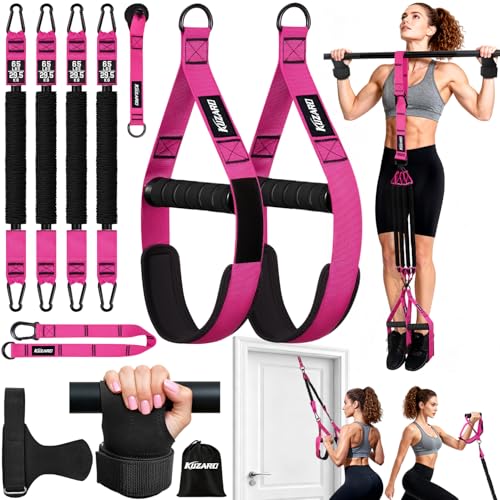 KUZARO Upgraded Pull Up Assistance Bands for Women, Heavy Duty Resistance Bands with Handles, Exercise Band with Door Anchor, Workout Band Set for Pull Up Bar, Full Body Sculpting,Muscle Training, Home Gym - Image 1