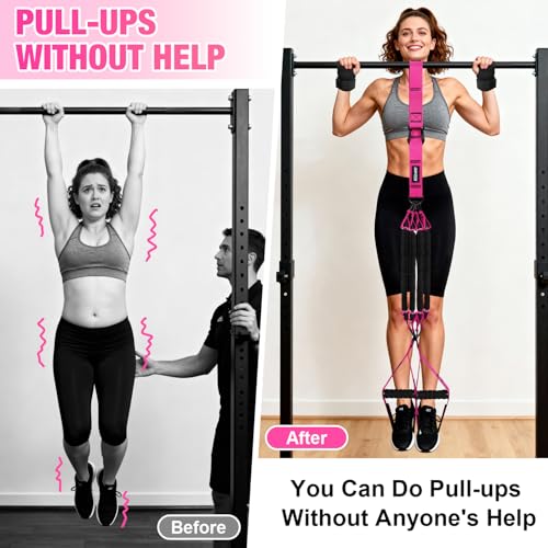 KUZARO Upgraded Pull Up Assistance Bands for Women, Heavy Duty Resistance Bands with Handles, Exercise Band with Door Anchor, Workout Band Set for Pull Up Bar, Full Body Sculpting,Muscle Training, Home Gym - Image 3