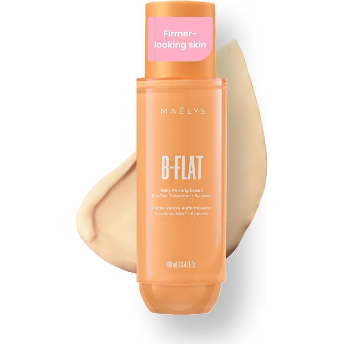 Maelys B-Flat Cellulite Stretch Marks Firming Cream | Belly Skin Treatment | Anti-Cellulite Stomach Lotion with Arabica Coffee & Hyaluronic Acid. - Image 1