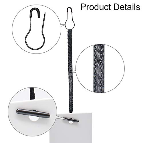 Renashed 4.5" 500Pcs Hang Tag Fasteners Silks and Satin Strings Safety Pin and Barb Easy and Fast to Attach (Black) - Image 5