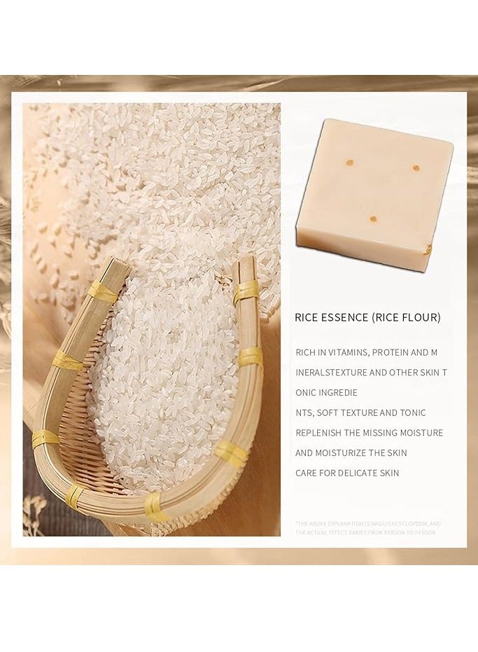 JAM Thai Rice Soap - Rice Milk Soap, Rice Soap for Face, Jabon Aclarante de Piel, Jabon De Arroz Para Aclarar La Cara, Thai Handmade Rice Soap Bar (5PC) - Image 4
