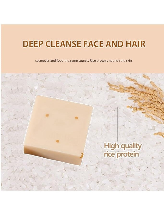 JAM Thai Rice Soap - Rice Milk Soap, Rice Soap for Face, Jabon Aclarante de Piel, Jabon De Arroz Para Aclarar La Cara, Thai Handmade Rice Soap Bar (5PC) - Image 5