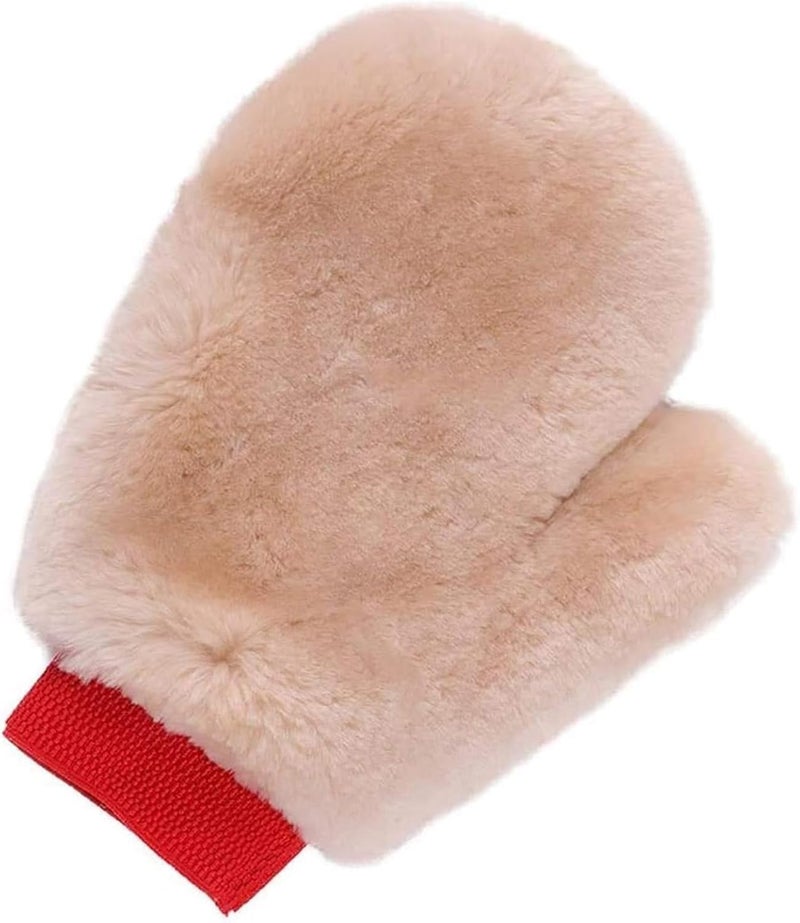 Gracefur Natural Sheepskin Car Wash Mitt, Scratch Free & Lint Free Wash Gloves, Extra Large Size Lambskin Wool Washing Mitt Clean Tools (Finger 1 Pack) - Image 1