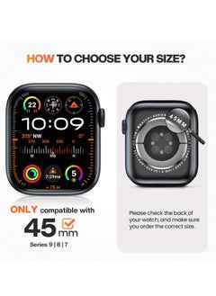 MIGOFAST Waterproof Screen Protector Case Compatible for Apple Watch Series 9 8 7 45mm Hard Bumper with Tempered Glass for iWatch Cover 45 mm  - Image 2