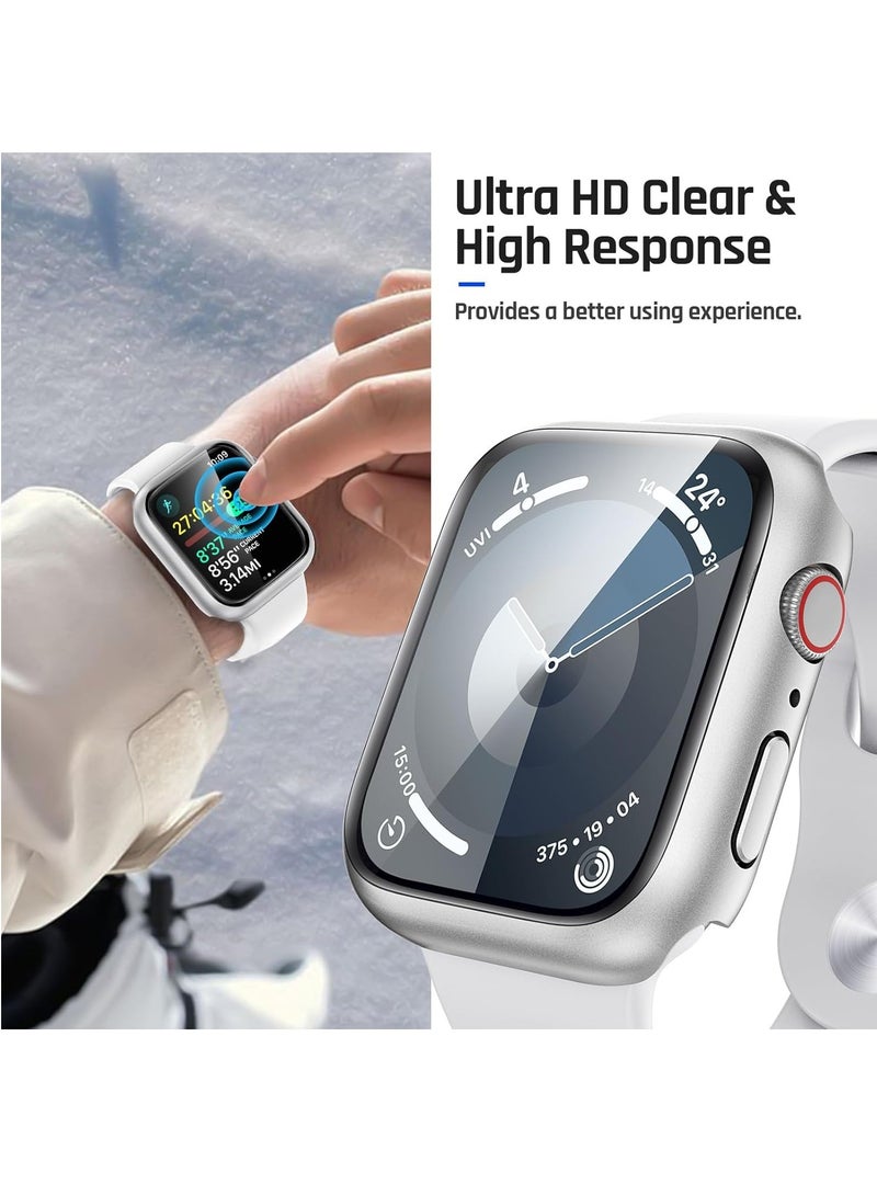 MIGOFAST Waterproof Screen Protector Case Compatible for Apple Watch Series 9 8 7 45mm Hard Bumper with Tempered Glass for iWatch Cover 45 mm - Image 3