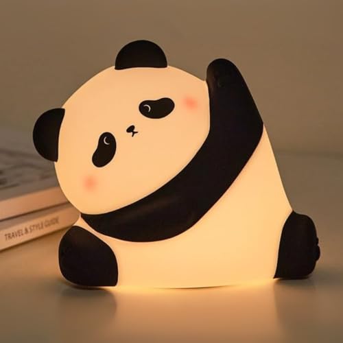One94Store Rechargeable Silicone Panda Night Light for Kids | Kung Fu Panda Inspired 7-Color LED Lamp | Soft BPA-Free Bedside Nightlight | Cute Room Décor & Gift for Toddlers, Teens & Valentine’s Day - Image 1