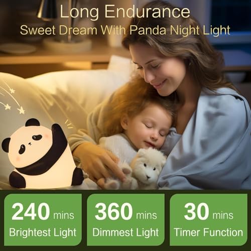 One94Store Rechargeable Silicone Panda Night Light for Kids | Kung Fu Panda Inspired 7-Color LED Lamp | Soft BPA-Free Bedside Nightlight | Cute Room Décor & Gift for Toddlers, Teens & Valentine’s Day - Image 4