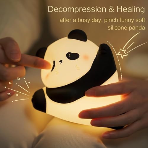 One94Store Rechargeable Silicone Panda Night Light for Kids | Kung Fu Panda Inspired 7-Color LED Lamp | Soft BPA-Free Bedside Nightlight | Cute Room Décor & Gift for Toddlers, Teens & Valentine’s Day - Image 5