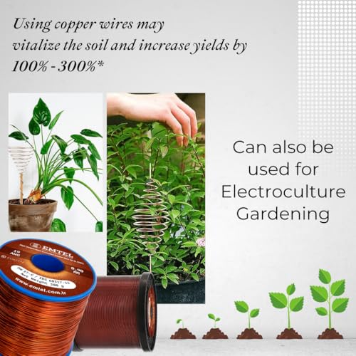 Emtel 14 AWG - 1 lb (80 feet) 99.9% Pure Copper Wire, Enameled Magnetic Wire for Motor, Transformer, Magnetic Coil, & Electroculture Gardening, Winding Magnet Wire - 220°C (428°F) Thermal Class - Image 4