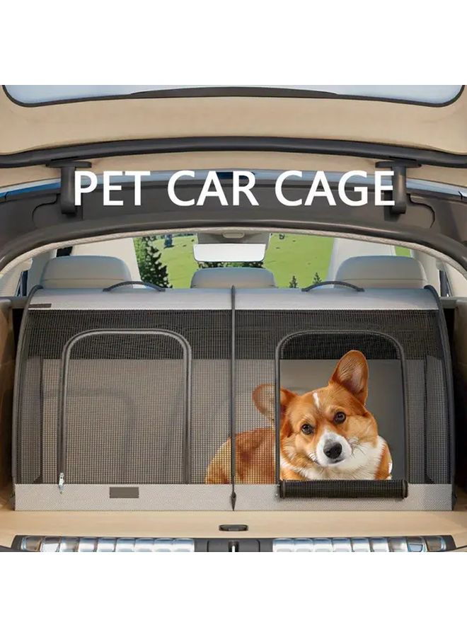 Large Foldable Pet Travel Crate Grey Heavy Duty Kennel For Dogs Cats SUV Airplane - Image 5