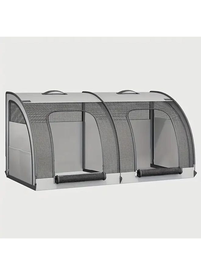 Large Foldable Pet Travel Crate Grey Heavy Duty Kennel For Dogs Cats SUV Airplane - Image 4