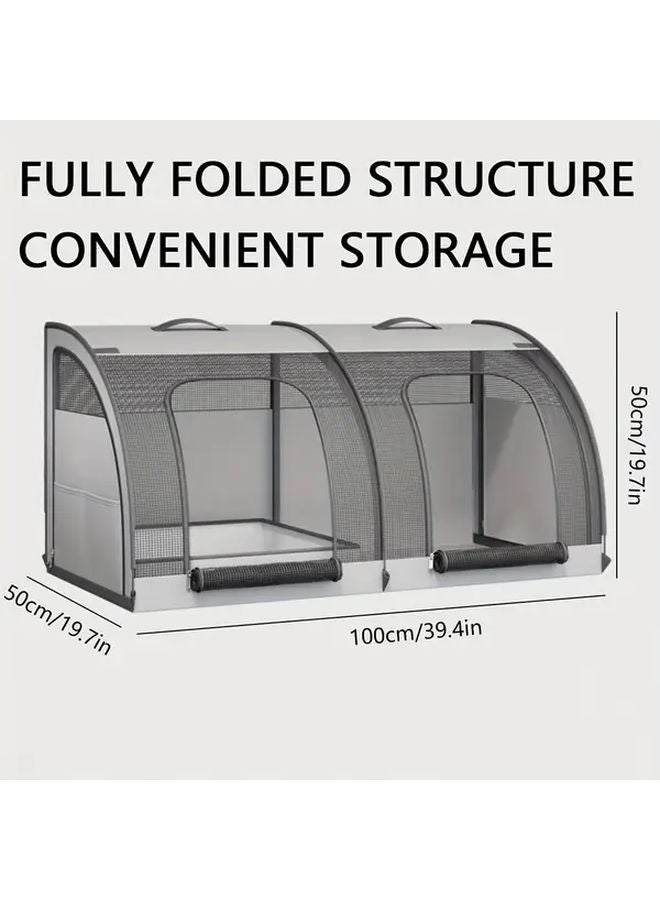 Large Foldable Pet Travel Crate Grey Heavy Duty Kennel For Dogs Cats SUV Airplane - Image 3