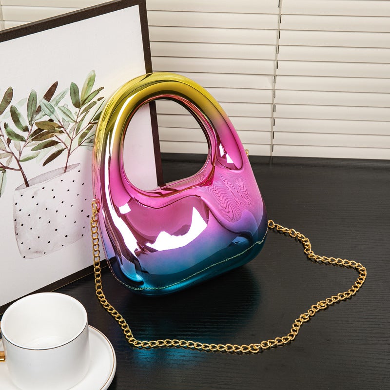 Colorful Acrylic Trendy Bucket Bag Sequin Evening Bag Style Fashion Stylish Personality Dazzling Colors - Image 2