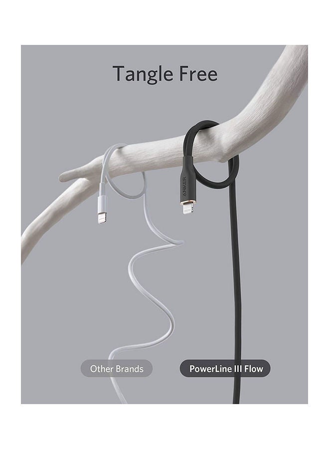 NIBEMINENT PowerLine III Flow USB-C to Lightning Cable (6ft/1.8m) Black - Image 3