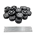 URIMPAVIDO 20PCS Small Toy Car Wheel 16mm Model Car Mini Rubber Tire Wheels with 10PCS Shaft Round Rod Axles for DIY Model Toy RC Car Truck Robot Building Accessories Silver 2x16mm - Image 2