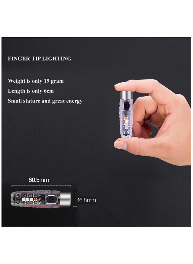 S12 Plus Mini LED Flashlight - USB Rechargeable Keychain Light with 11 Modes for Main & Side Illumination, Perfect for Daily Use, Backpacking, Camping, and Hiking.