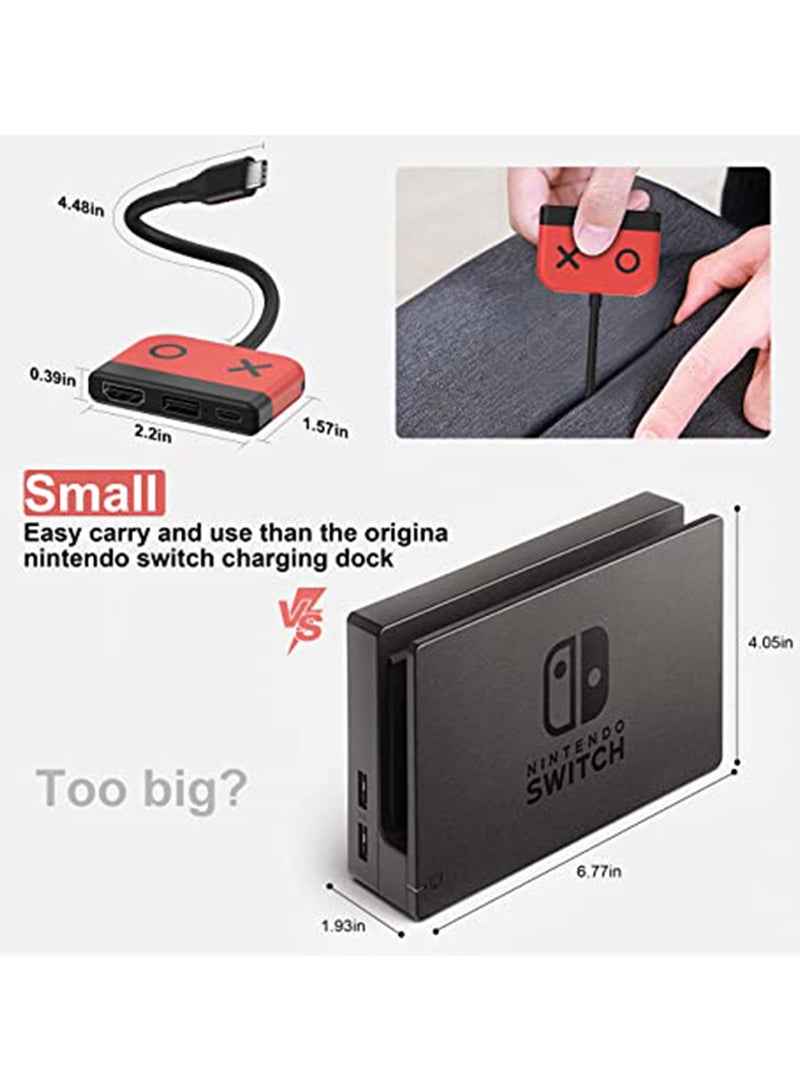 Captaintech Switch Dock for OLED Nintendo Switch,Portable TV Dock with HDMI USB 3.0 Port and USB C Charging,Travel Dock for Nintendo Switch Steam Deck Samsung MacBook Pro/Air and more - Image 4