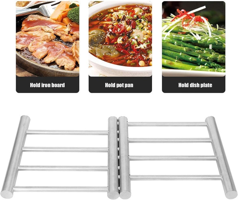 GNOLY Stainless Steel Expandable Hot Pot Trivet - Adjustable Heat-Resistant Coaster Table Mat for Cookware, Dishes, and Pans - Protects Surfaces, Ideal for Kitchen, Dining, and Buffet Use - Image 5