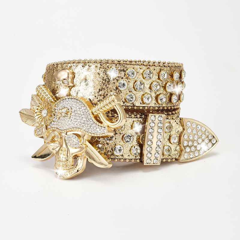 Punk Belt Style Pirate Rhinestone Punk Girl Wind Rock Fashion Belt Men'S And Women'S Belt - Image 3