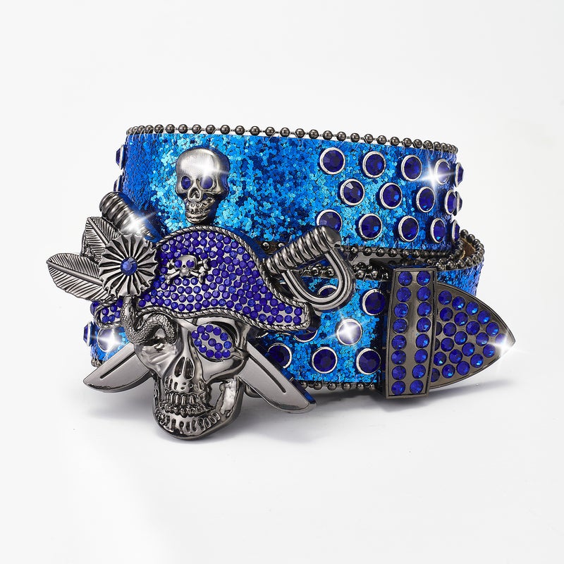 Punk Belt Style Pirate Rhinestone Punk Girl Wind Rock Fashion Belt Men'S And Women'S Belt - Image 5