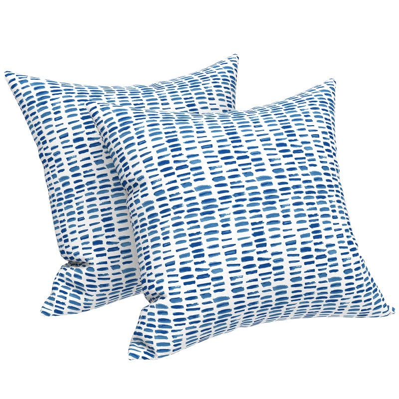 LVTXIII OutdoorIndoor Throw Pillows Decorative Throw Pillows with Inserts 18x18 Square Pillows for Bed Couch Sofa and Patio Furniture Set of 2 Pebble Blue