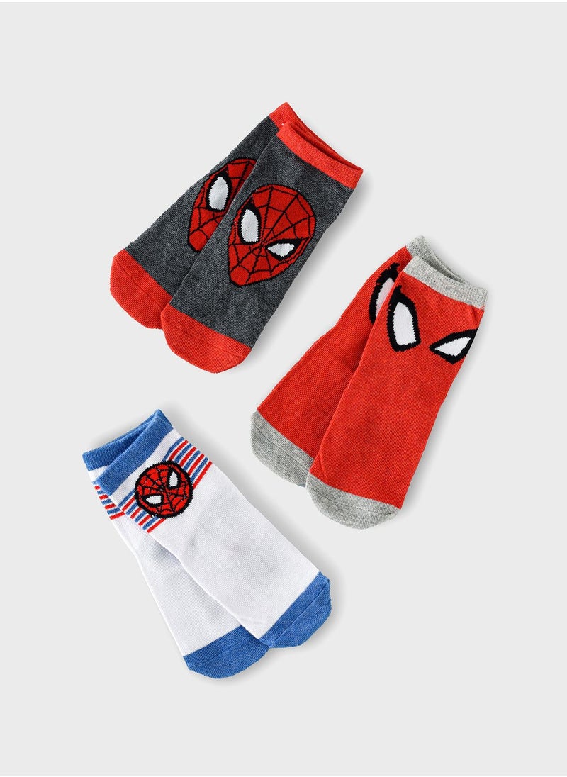 MARVEL - Kids 3 Pack Spiderman Crew Socks - Image 1