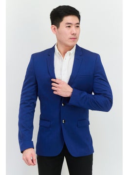HUGO BOSS Men Regular Fit Plain Formal Blazer, Blue  - Image 1