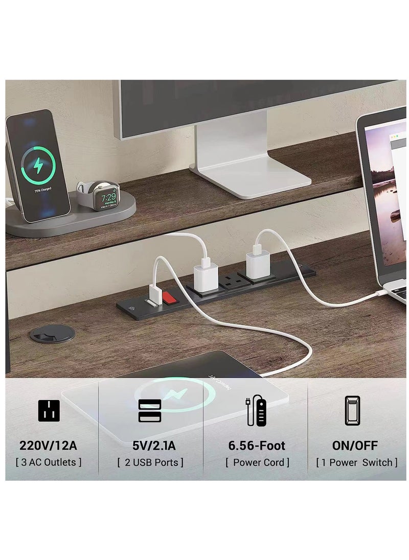 Royal Polar - Shaped Desk with Power Outlet  LED Strip  Reversible L Shaped Corner Computer Desks Gaming Desk with Storage Shelf  Monitor Stand Modern Home Office Desk Writing Desk Modular Dombination Desk - Image 1