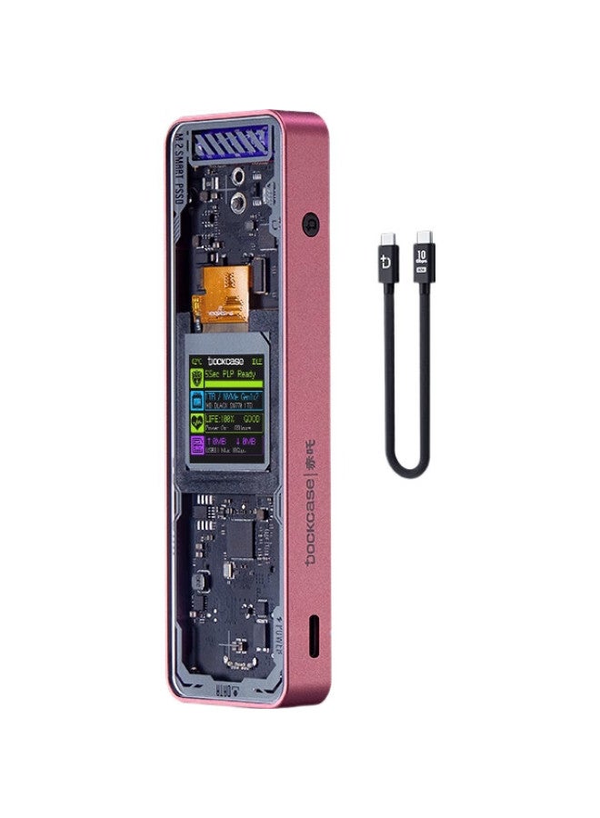 Dockcase M.2 Portable Hard Drive Enclosure With Screen Type C 3.2 External 10G High Speed Nvme Solid State Drive Enclosure For Laptop Ssd M.2 Box - Image 2