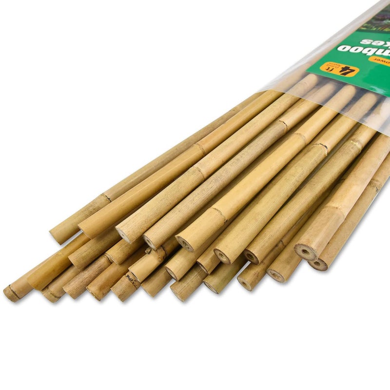 Jollybower 25pcs 1/2" D Thicker Heavy Duty Bamboo Stakes, 4FT Plant Stakes, Natural Garden Stakes for Tomato, Bean, Flowers,Trees Potted and Climbing Plant Support - Image 1