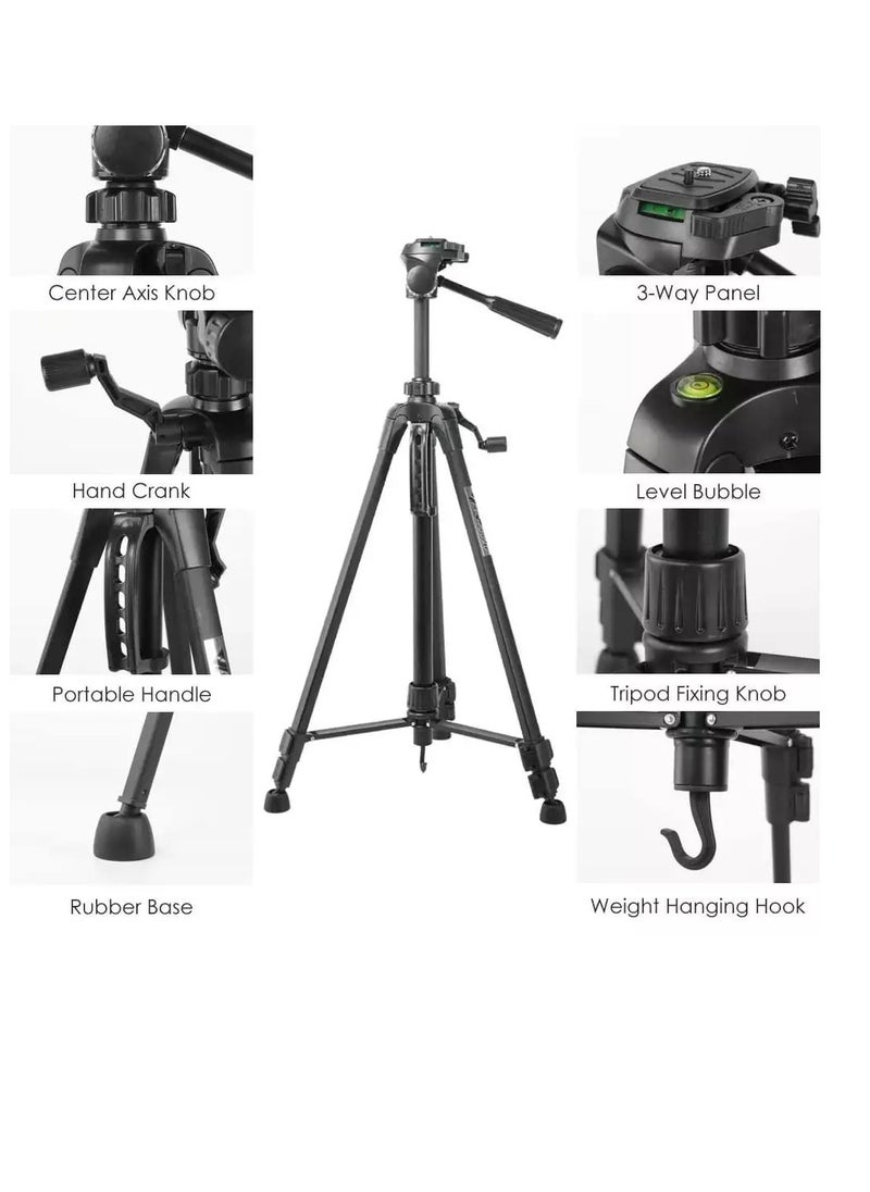 Generic - WT-3520 (55-Inch) Aluminium Tripod, Universal Lightweight Tripod with Carry Bag for All Smart Phones, Gopro, Cameras - Image 1