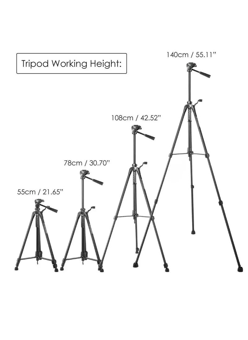 Generic - WT-3520 (55-Inch) Aluminium Tripod, Universal Lightweight Tripod with Carry Bag for All Smart Phones, Gopro, Cameras - Image 1