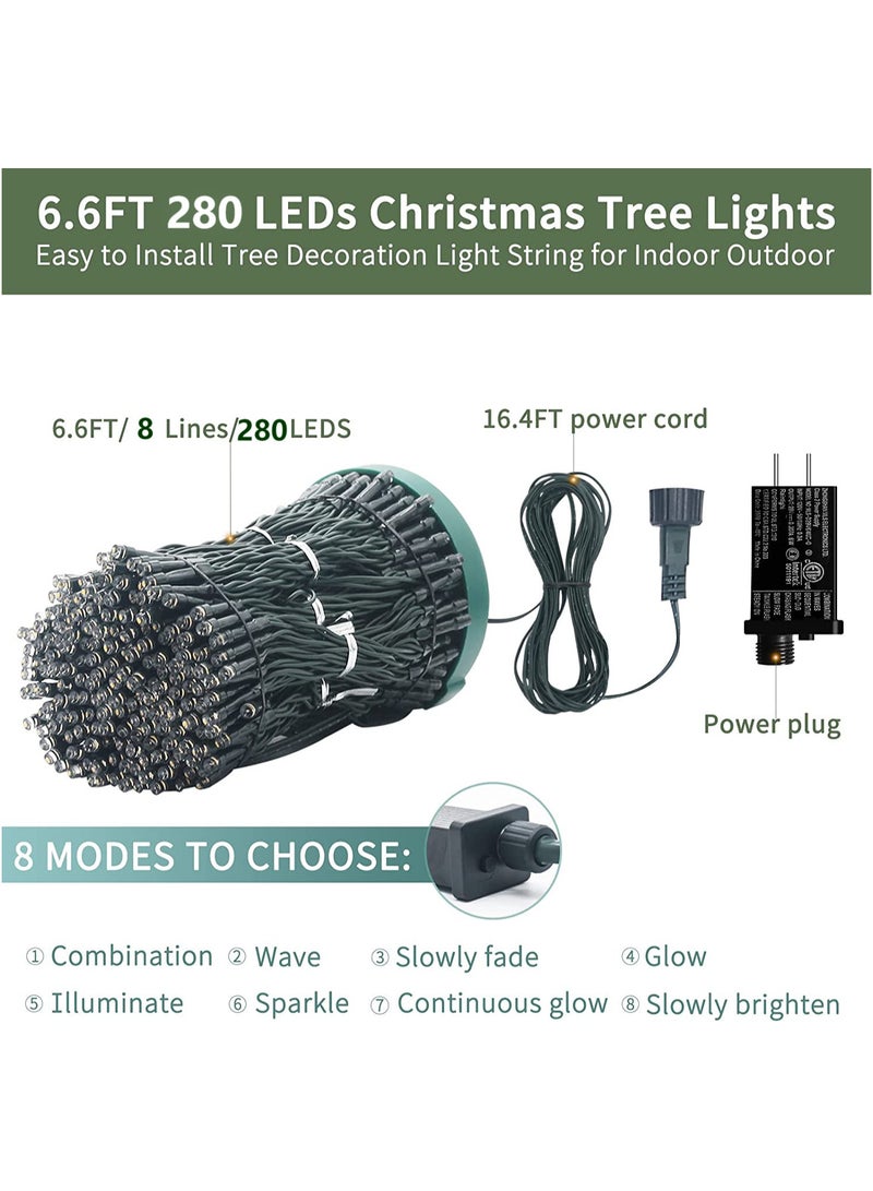 AUTOYSUR Christmas Tree Decorations Lights,2M 400 LEDs Christmas Fairy Lights Waterproof USB Powered Xmas Tree String Lights Tree Waterfall String Lights with Remote for Party Yard Decor-Warm - Image 5