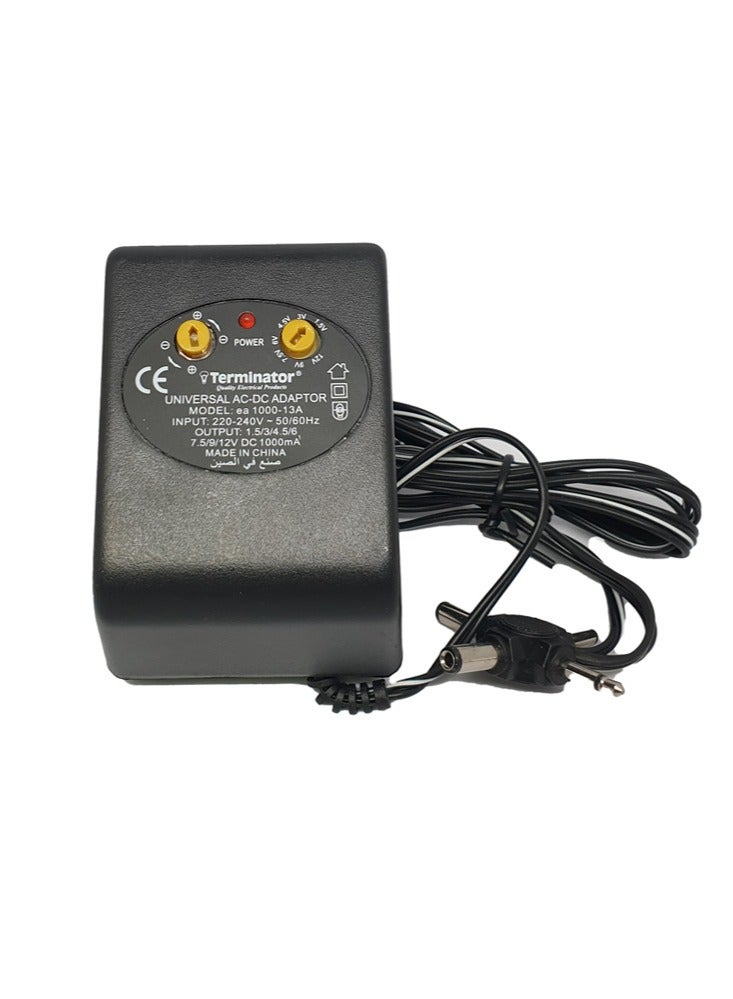 Terminator AC DC Dual Voltage Power Adaptor Universal 6 Way 1000mA - Image 3