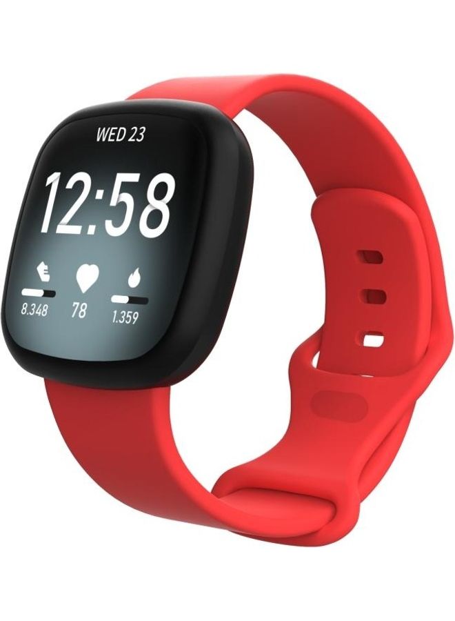 NIBEMINENT Silicone Replacement Band For Fitbit Versa 3/Sense Red - Image 2