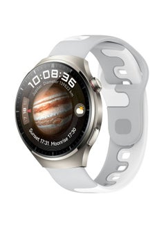 Generic Replacement Strap For Huawei Watch 4 Pro 22mm Double Color Silicone Watch Band Grey+White 