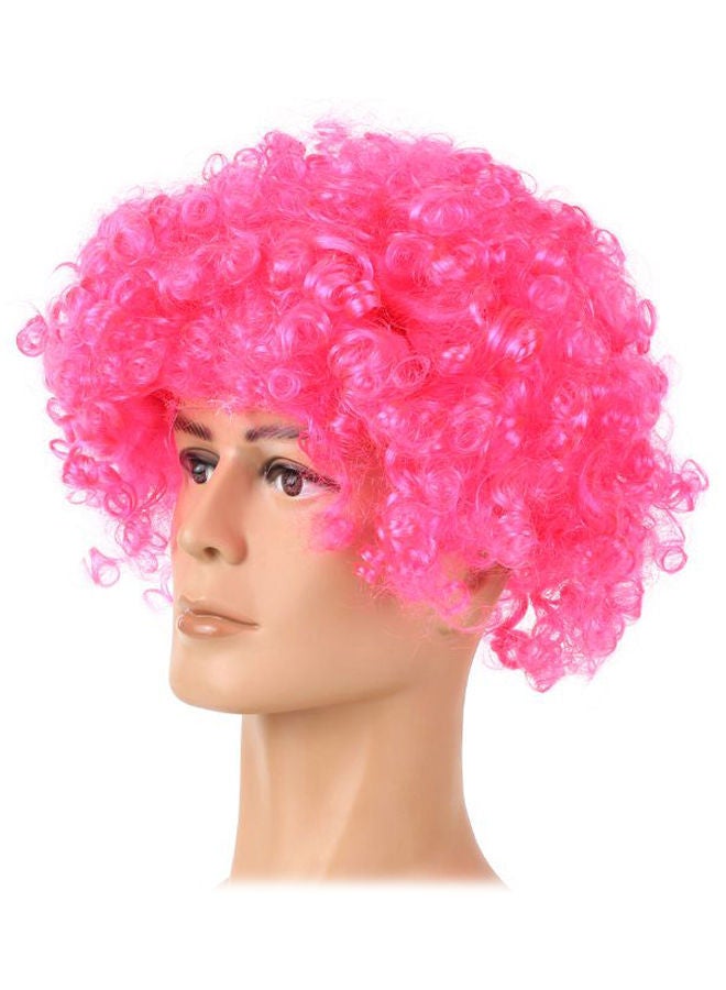NIBEMINENT Curly Headwear Wig Rose Red 116grams