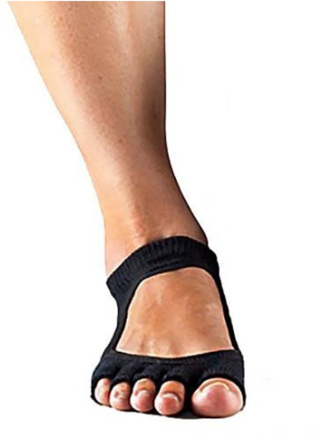 Toesox حذاء بيلا نصف أصابع القدم باللون الأسود  - Image 3