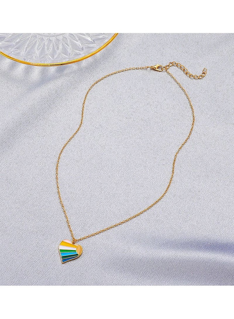 Devil's Eye Series Colorful Heart Necklace