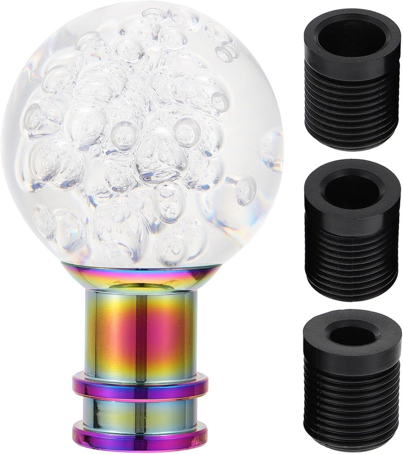 Acrylic Crystal Round Gear Shift Knob with 3 Adapters M8 M10 Large Size Manual Car Replacement Gear Head for Automotive Interior Accessories - Image 1