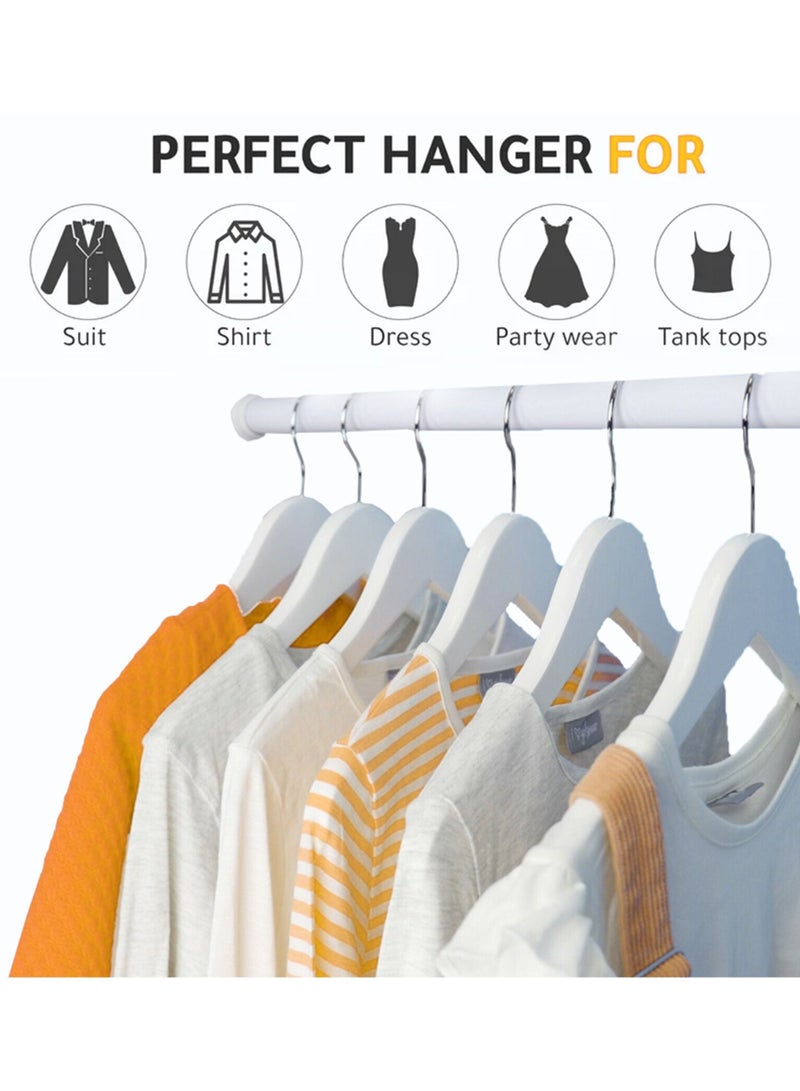 Amber Home Premium Wooden Baby Clothes Hanger White Children Coat Hanger Ultra Slim Durable Space Saving Kids Clothes Hanger 360 degree Swivel Hook Toddler and Infant Hanger with Smooth Notches Pack of 10 - Image 4