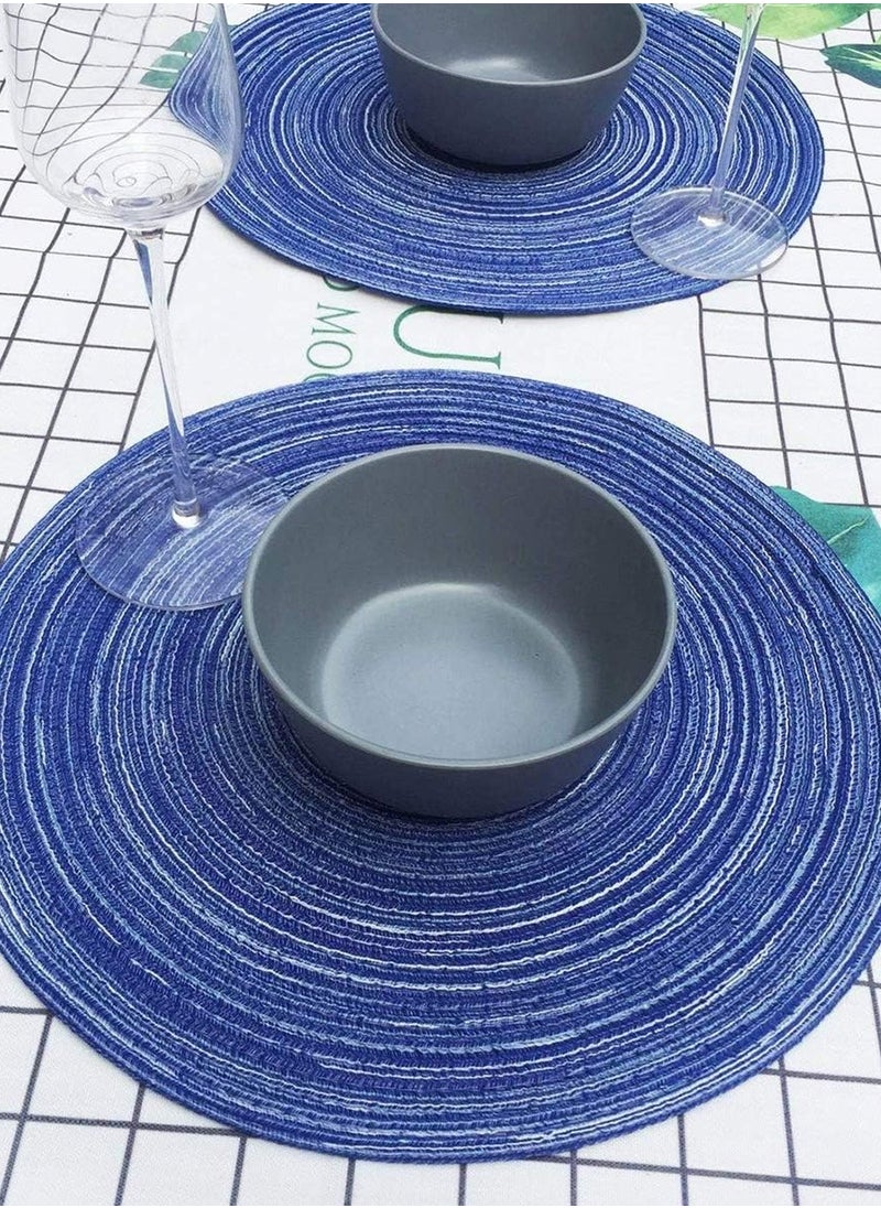 LEOKOR 6 Pack Round Woven Heat Resistant and Anti-Skid Table Mats Kitchen Table Place Mats  - Image 2