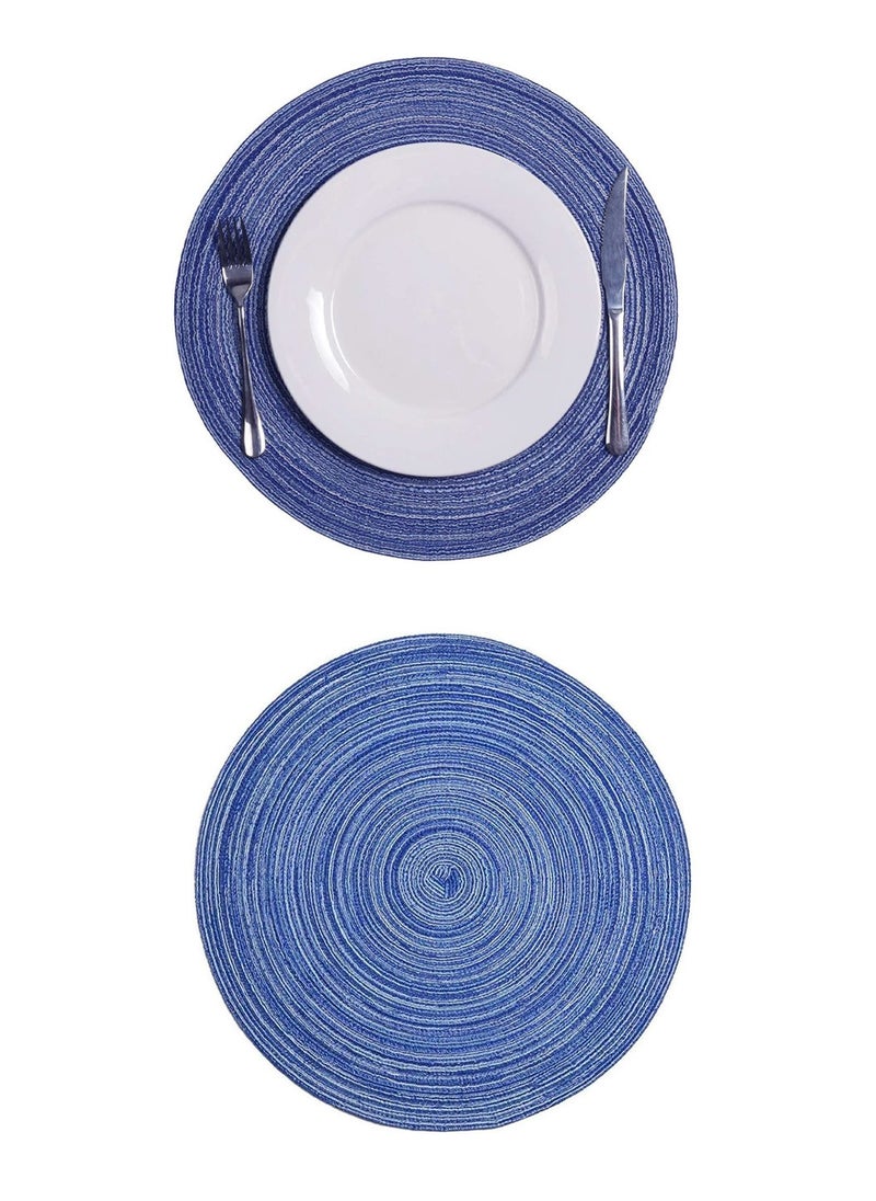 LEOKOR 6 Pack Round Woven Heat Resistant and Anti-Skid Table Mats Kitchen Table Place Mats  - Image 4
