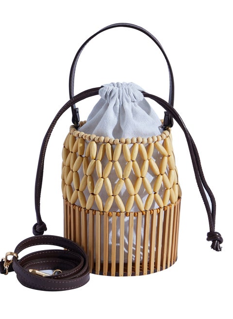 Rattan Structured Bucket Bag